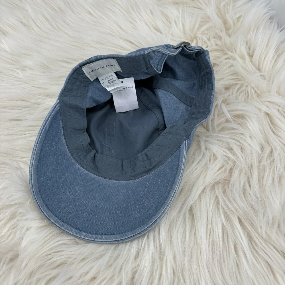 AMERICAN EAGLE HAT Baseball CAP OSFM Blue Green White Logo Strapback Dad Cap